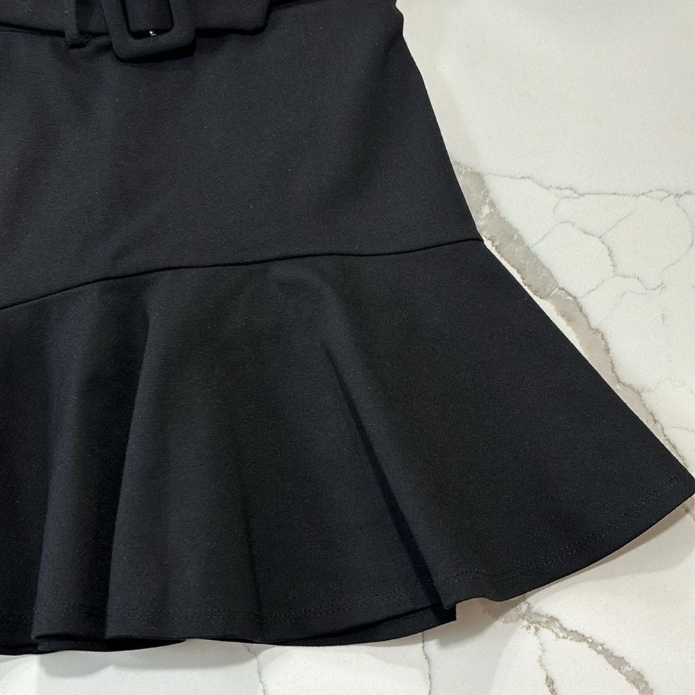 Originality | Women’s Black Belted Fit and Flare Mini Skirt - Picture 6 of 13